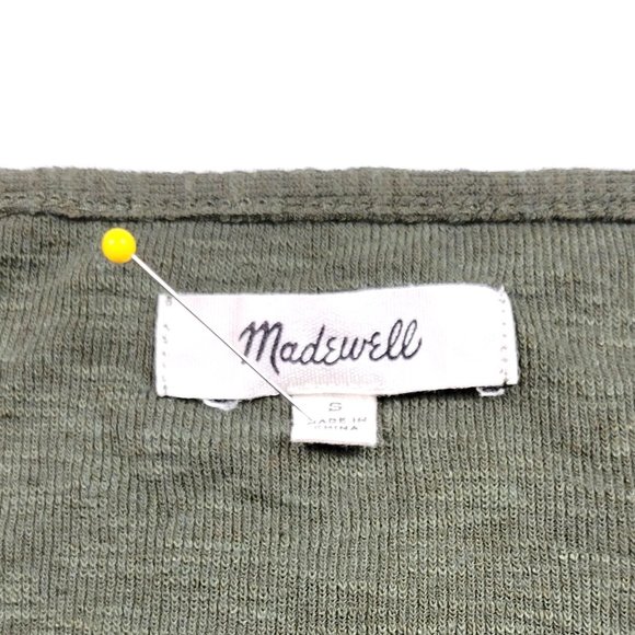 MADEWELL Green Rehearsal Henley Tee Shirt - Size Small - Picture 3 of 5